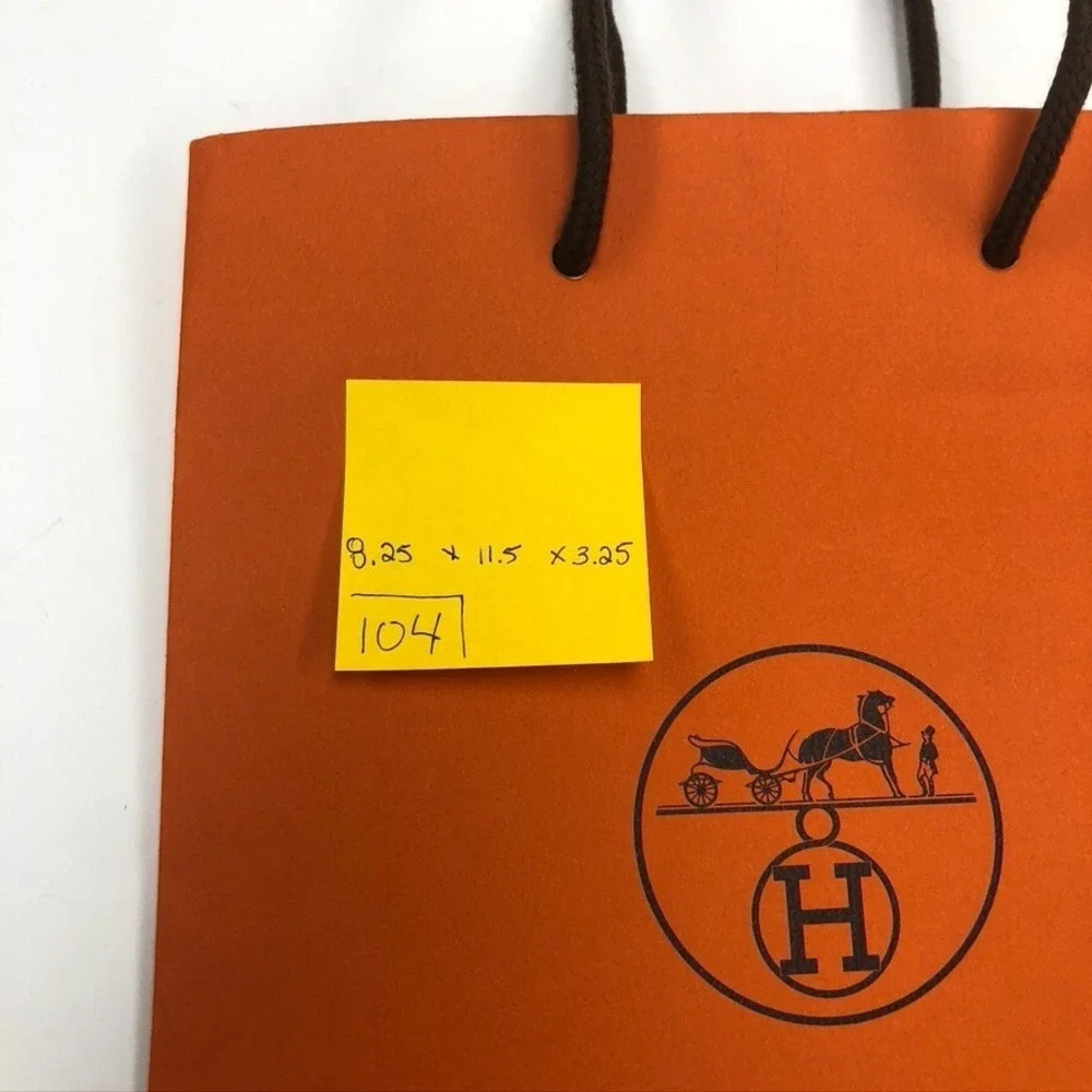 Hermes Authentic Orange‎ Paper Shopping Bag Gift Medium Rectangle 8.25x11.5x3.25
